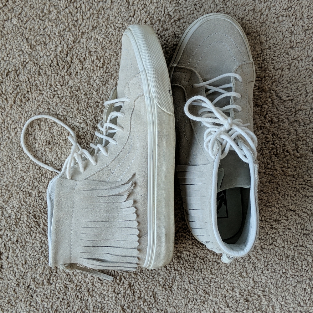 Fringe high top Vans
